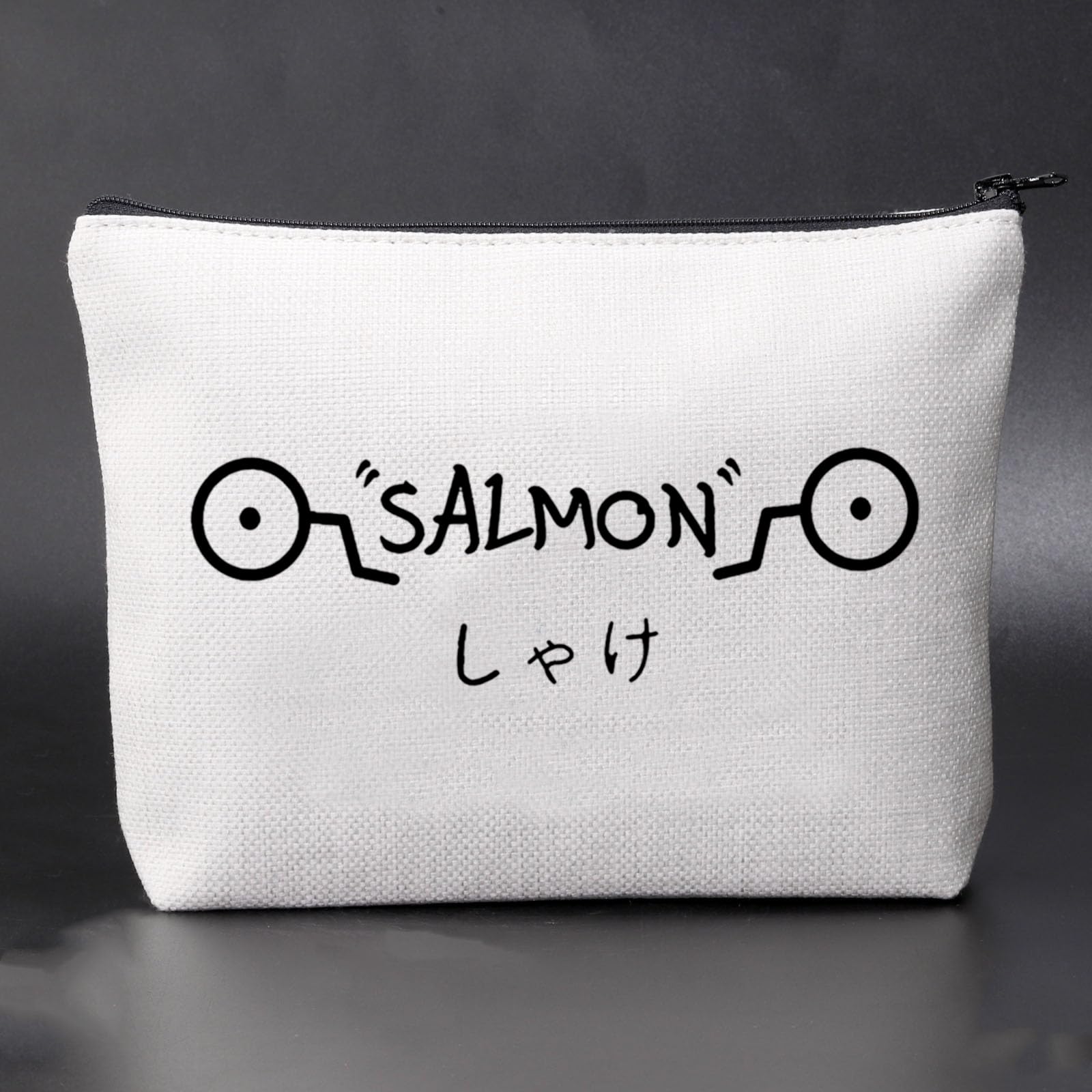 JNIAP Salmon Cosmetic Bag - Cute Cartoon Anime Makeup Pouch for Manga Lovers | Waterproof Zipper Organizer for Cosmetics, Travel & School Supplies | Perfect Gift for Anime Fans & Cosplayers