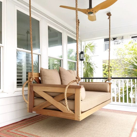 Premium Lowcountry Swing Bed - A-Grade Cedar Wood Modified Cooper River Daybed Swing for Nursery, Porch, or Garden Relaxation