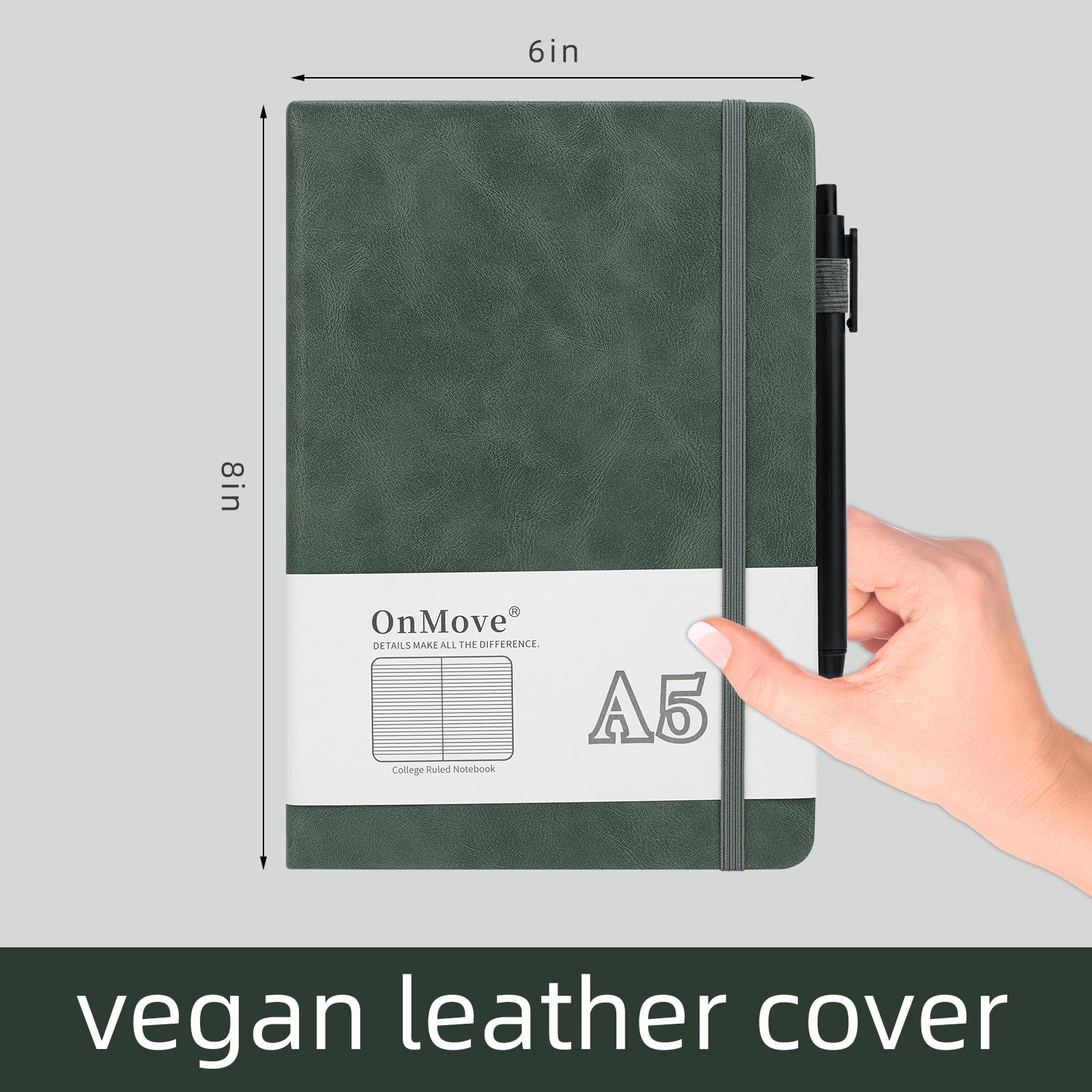 24-Pack Bulk A5 Leather Hardcover Notebooks & Journals for Women & Men - 160 Pages, 100 GSM Thick Paper, Pen Holder - Perfect for Work, School, Office & Daily Writing (Lined, Green)