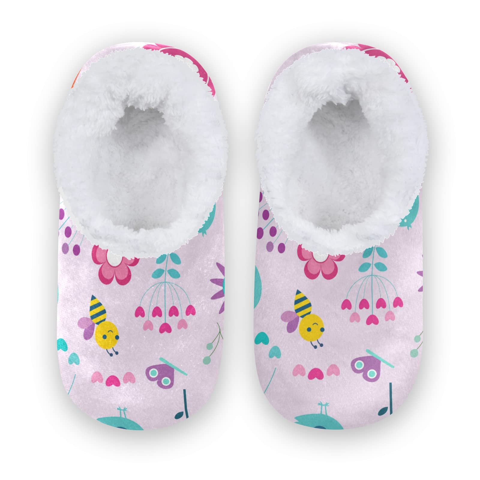 Non-Slip Soft Warm Coral Fleece Kids House Slippers - Boys Girls Cozy Indoor Shoes with Cute Rabbit Design for Bedroom, Travel & Home Use (Size X-Small)