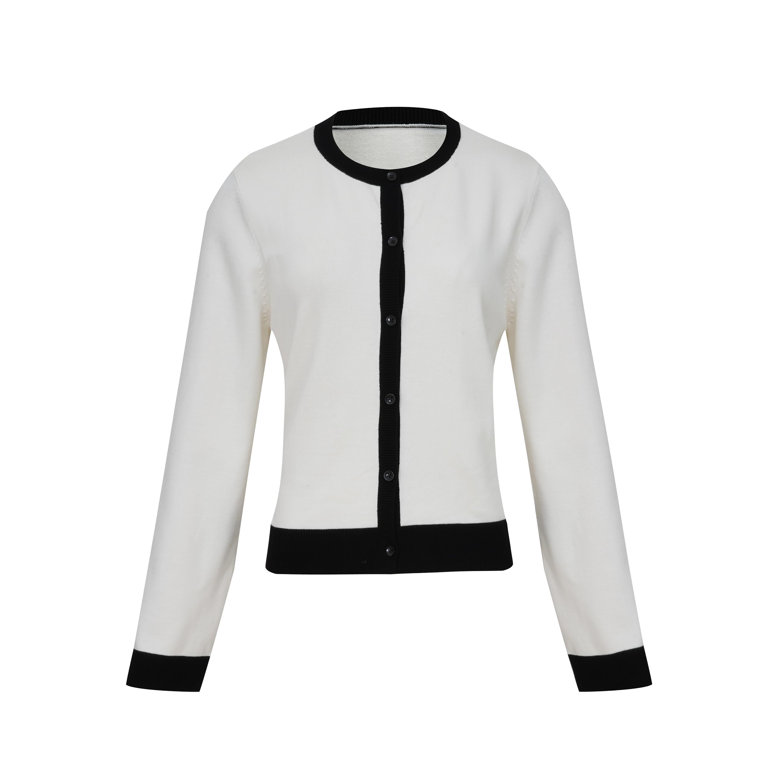 Women's Lightweight Knit Cardigan Sweater - Classic Long Sleeve Button Down Crew Neck Pullover for Fall & Winter | Perfect for Office, Casual Wear & Layering