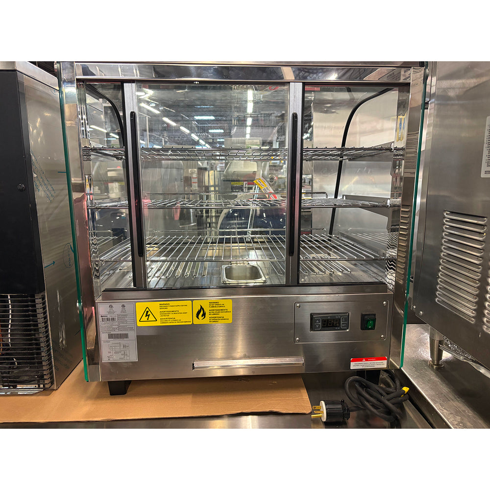 Refurbished Nella 27 Countertop Curved Glass Display Warmer - 4.24 Cu. Ft Commercial Food Warmer (Model 47454) - Perfect for Bakeries, Delis & Cafes to Keep Pastries, Sandwiches & Meals Warm