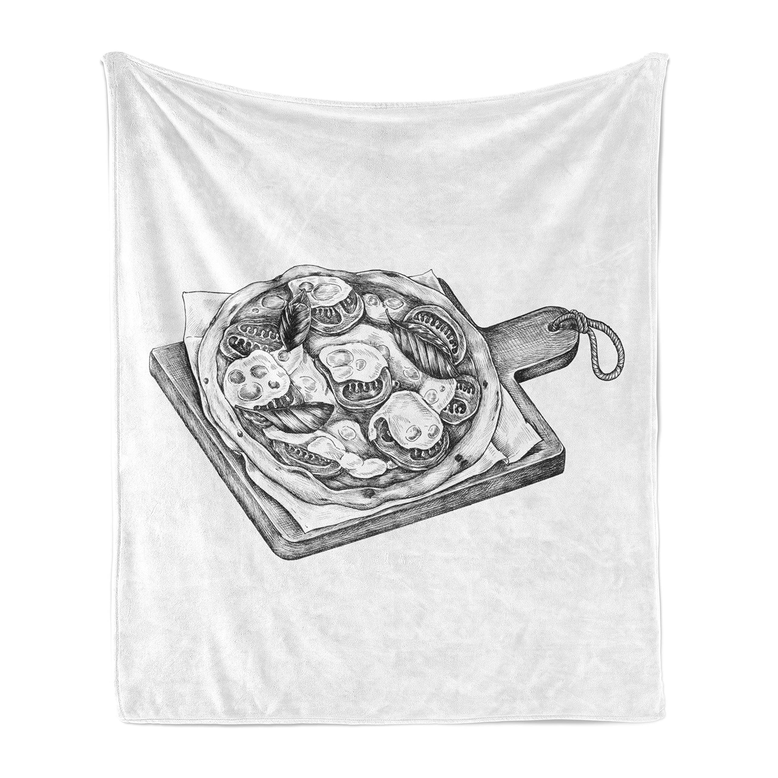 Ambesonne Charcoal Grey Flannel Fleece Throw Blanket 70