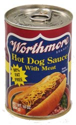Worthmore Premium Hot Dog Sauce with Meat - 10oz Can (Pack of 6) | Delicious Topping for Hot Dogs, Burgers & Sandwiches | Perfect for BBQs, Picnics & Game Day Parties