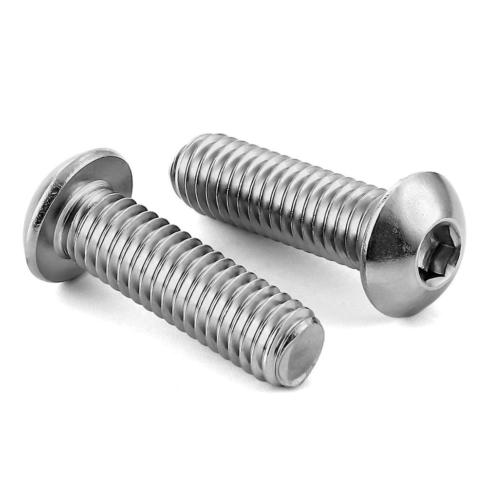 M8-1.25x35mm Stainless Steel Button Head Screws (10-Pack) - for DIY & Machinery
