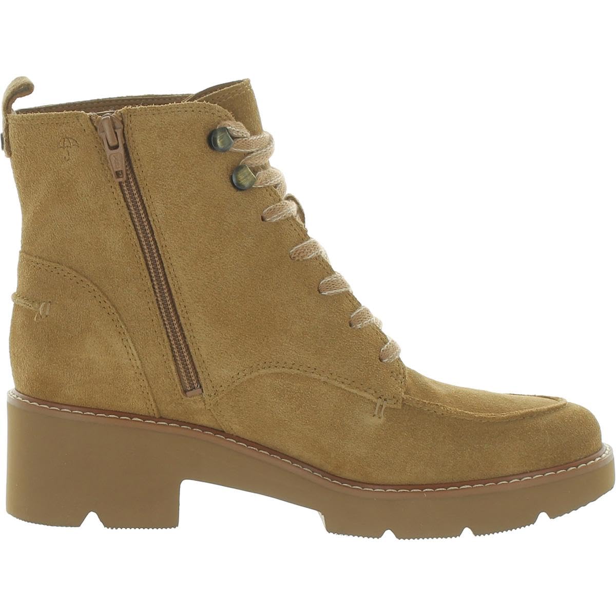 Naturalizer Women's Dara Leather Combat Ankle Boots - Beige Size 9 Medium (B,M) - Stylish & Comfortable Boots for Casual Outfits, Work & Fall Fashion