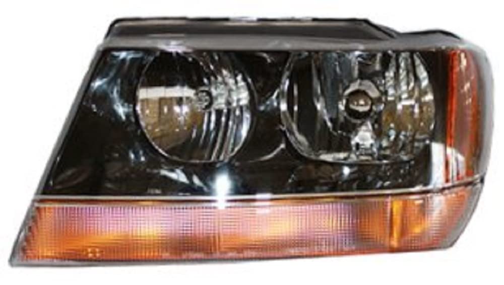 TYC Left Headlight Assembly Compatible with 1999-2004 Jeep Grand Cherokee - Replacement Headlamp for Improved Night Driving & Off-Road Visibility