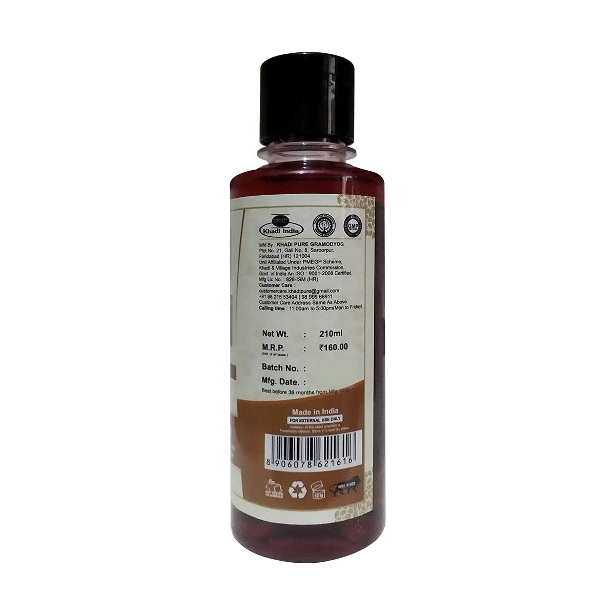 Khadi Pure Herbal Woody Sandal & Honey Body Wash 210ml - Natural Ayurvedic Cleanser for Dry Skin | Relaxing Aromatherapy Shower Gel for Spa-Like Experience at Home
