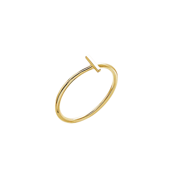 Amare Wear Initial Stackable Rings 14K Gold - Personalized Name Rings for Women, Dainty Layering Rings, Minimalist Jewelry Gift | Perfect for Everyday Wear, Stacking & Special Occasions