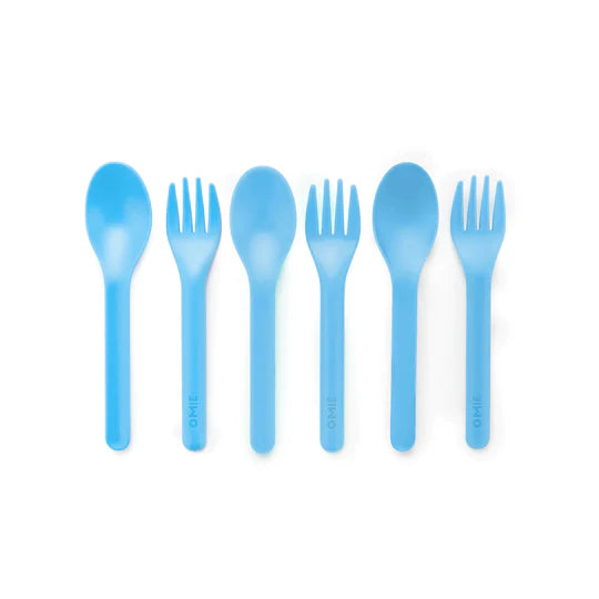 Omie Kids Cutlery Set - 4-Piece Blue Utensils for Toddlers | BPA-Free, Durable & Safe | Perfect for Home, School & Travel Meals