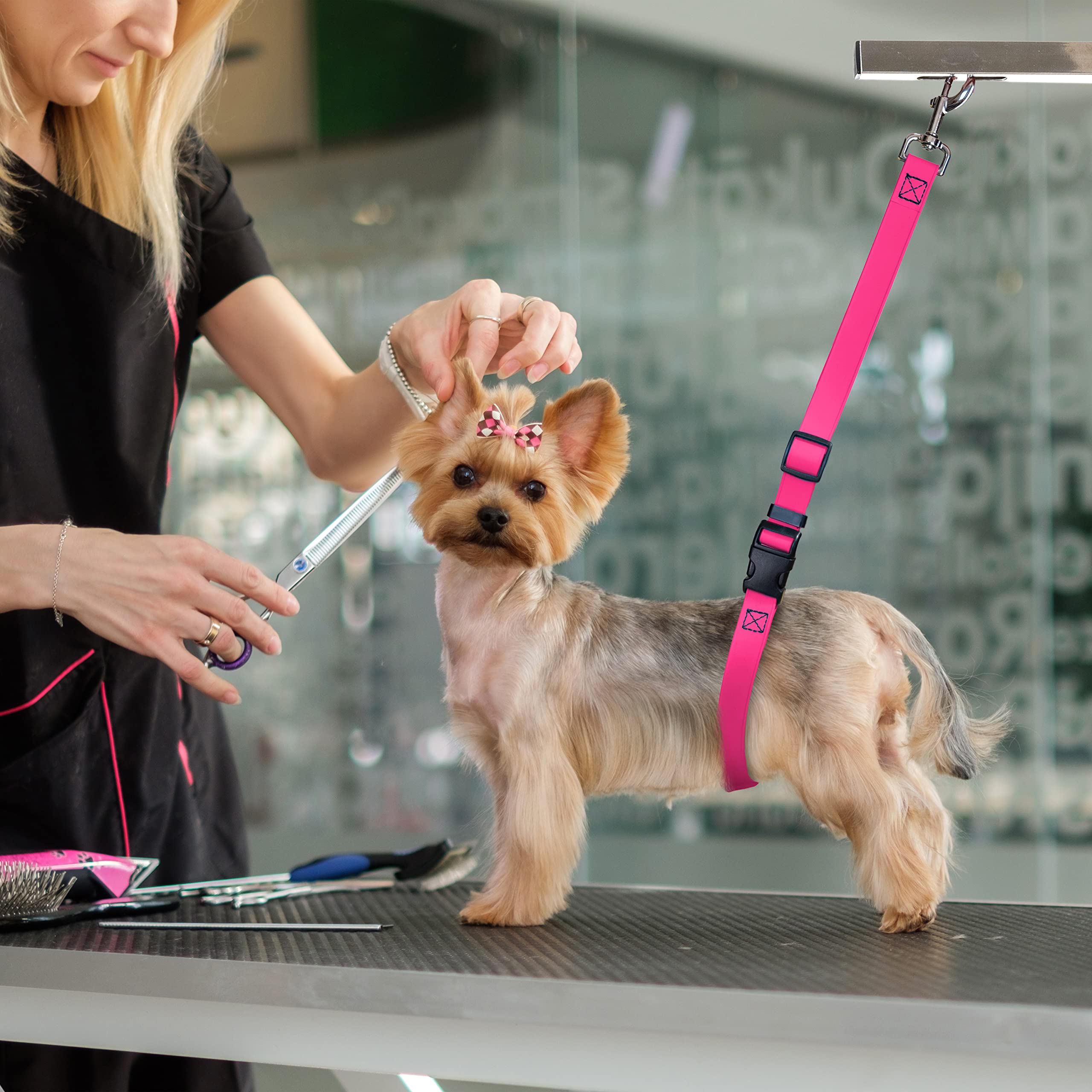 Waterproof Jelly Pet Dog Belly Loop Restraint for Grooming Table & Bath Tub - Easy to Clean, Durable & Safe (Black) | Made in USA | Perfect for Professional Grooming Salons & Home Pet Care