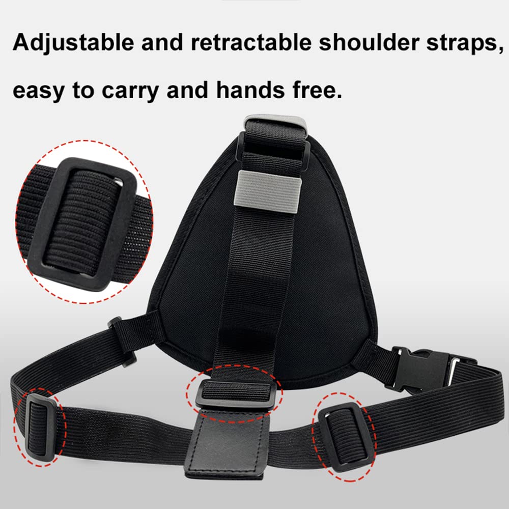 LSENG Adjustable Radio Chest Harness & Shoulder Holster - Compatible with Motorola, BAOFENG Walkie Talkies - Orange Two-Way Radio Pouch for Outdoor, Hiking, Construction & Security Work