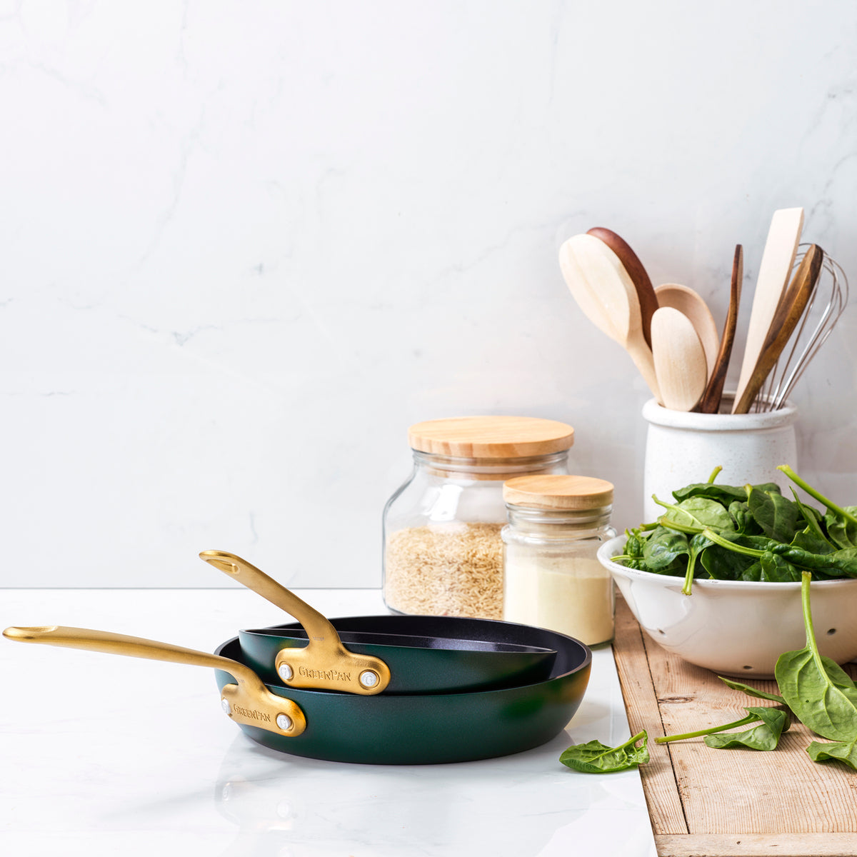 Premium Ceramic Nonstick 8-Inch & 11-Inch Frying Pan Set - Eco-Friendly Forest Green Cookware for Healthy Cooking | Perfect for Sautéing, Frying & Everyday Meals