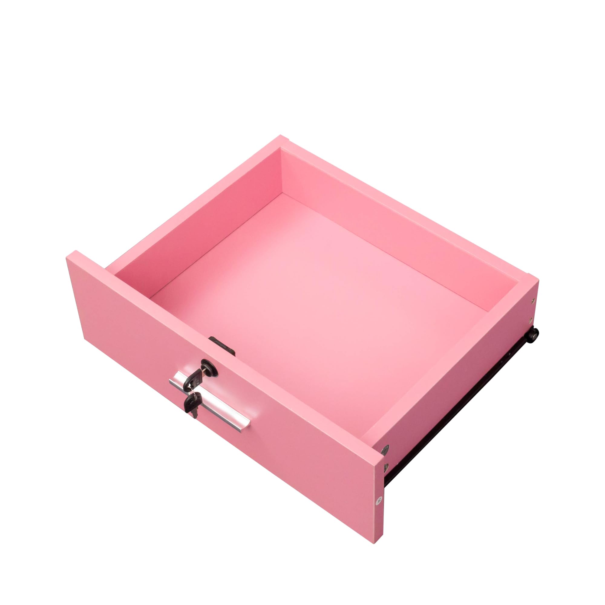 Pink Salon Storage Cabinet - Wall Mount Hair Stylist Station with Lockable Drawers & Appliance Holders for Barber Shop Organization
