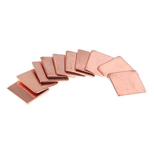10 Pcs High-Performance Copper Heatsink Thermal Pads for CPU/GPU Cooling - Premium Sink Copper Cooling Accessories for PC, Laptop & Electronics - Perfect for Gaming Rigs, Overclocking & Heat Dissipation