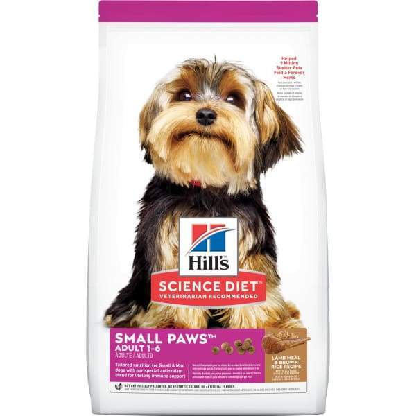 Science Diet Adult Small Paws Lamb Meal & Brown Rice Recipe Dry Dog Food 4.5lbs - Premium Nutrition for Small Breed Dogs - Perfect for Home Feeding & Travel Portions