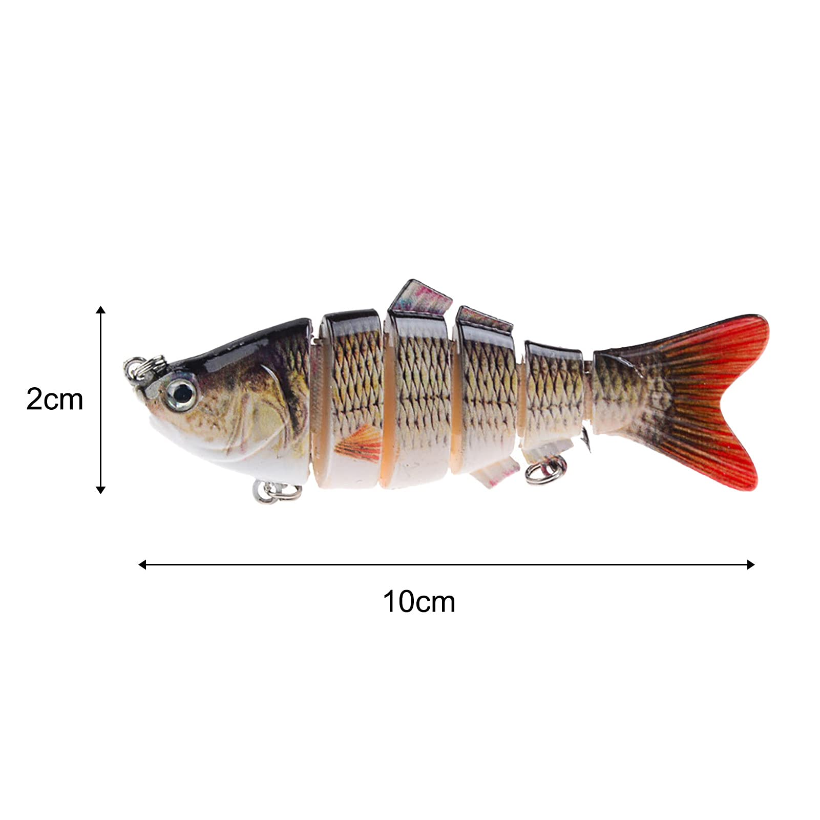 6-Segment Multi-Jointed Swimbait Lure 10cm 17g - Realistic Bionic Hard Plastic Fishing Bait for Freshwater & Saltwater - Perfect for Night Fishing & Angler Gifts (Great for Bass, Trout, and Walleye Fishing)