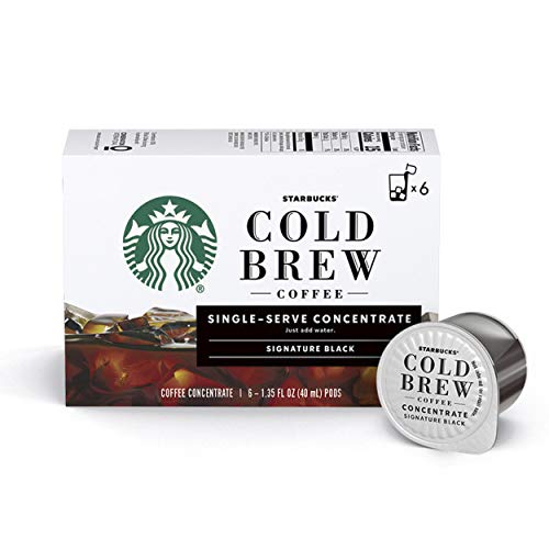 Starbucks Cold Brew Coffee Concentrate Pods - 36 Single-Serve Capsules (6 Packs x 6 Capsules) | Premium Black Coffee for Iced Coffee, Smoothies & Cocktails | Perfect for Home, Office & Travel