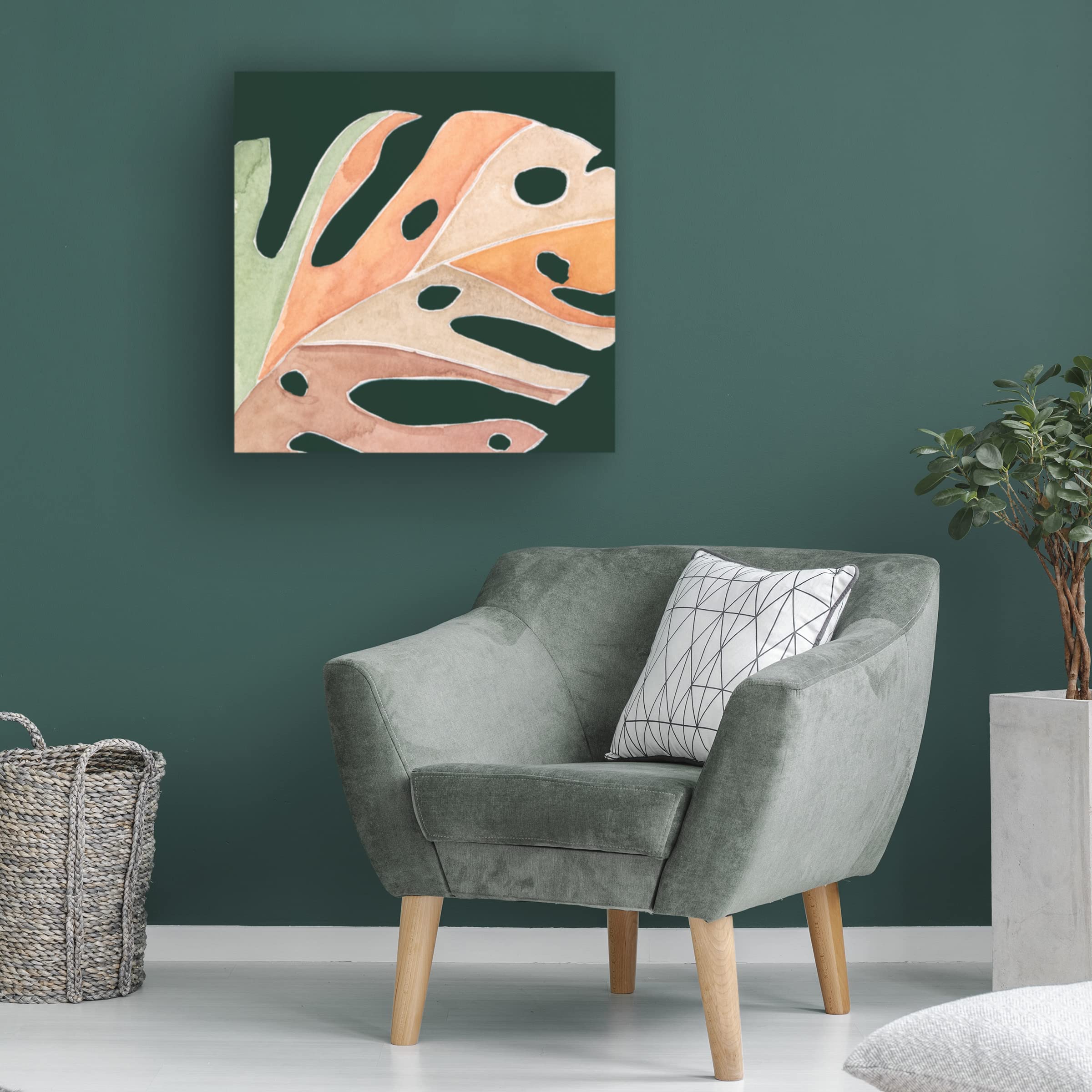 Trademark Fine Art 'Palm Grove I' Canvas Wall Art by Melissa Wang - Tropical Beach Decor for Living Room, Bedroom & Office
