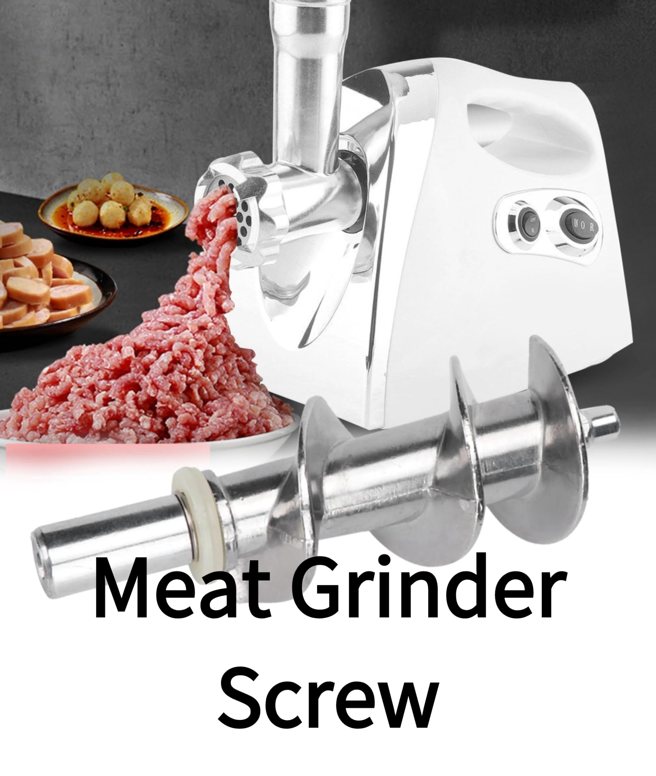Stainless Steel Meat Grinder Screw - Safe & Easy Installation Replacement Part for Electric Meat Mincers | Durable Kitchen Accessory for Home Use | Perfect for Grinding Beef, Pork, Chicken & Making Sausages