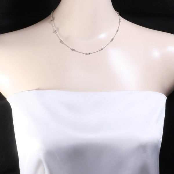 18K White Gold Necklace for Women - Elegant Diamond Pendant Jewelry Gift for Anniversary, Valentine's Day & Special Occasions | Perfect for Weddings, Parties & Date Nights