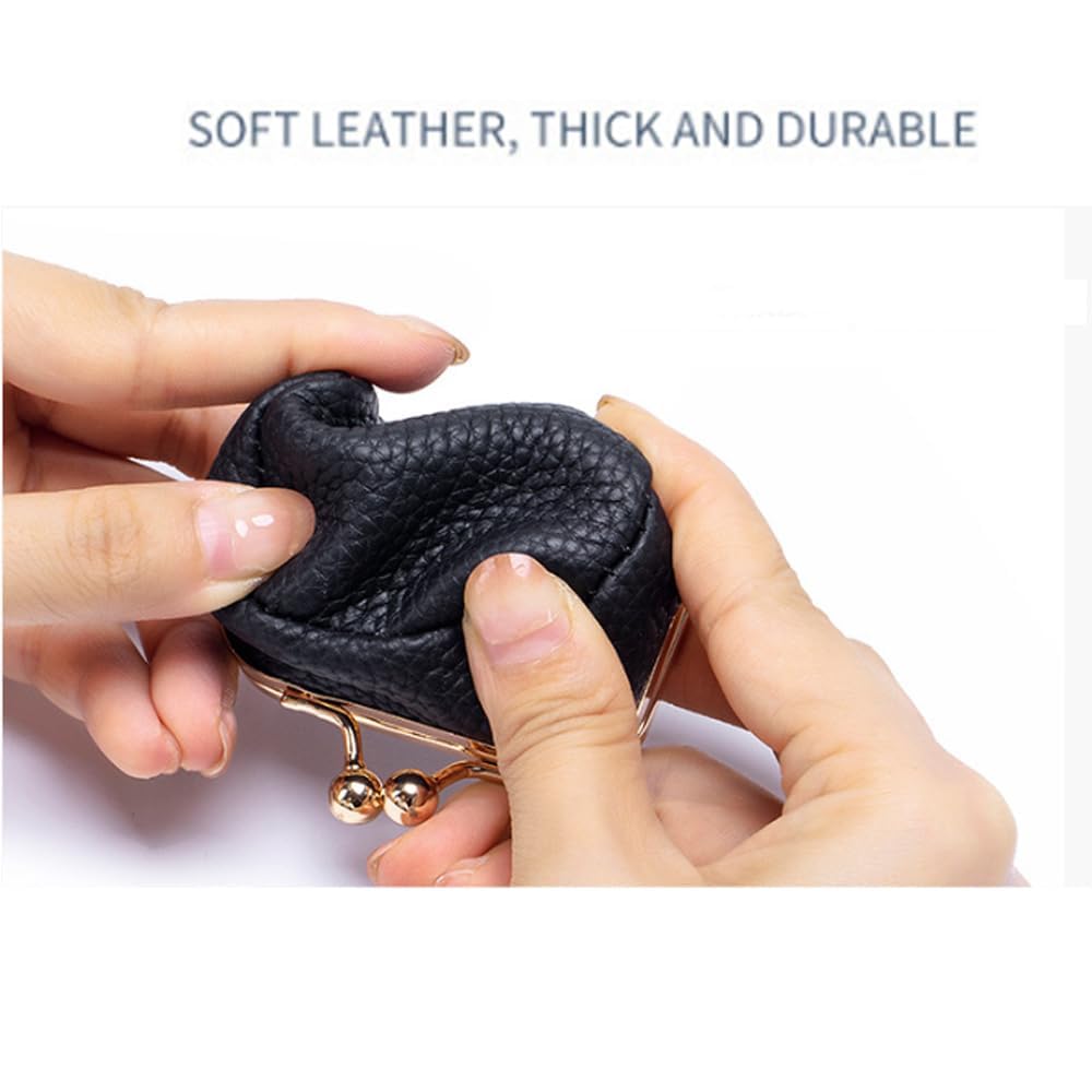 Lilyrhyme Genuine Leather Mini Jewelry Box & Coin Purse - Portable Travel Jewelry Organizer Case (Blue+Black) - Perfect for Travel, Gift Giving & Daily Jewelry Storage