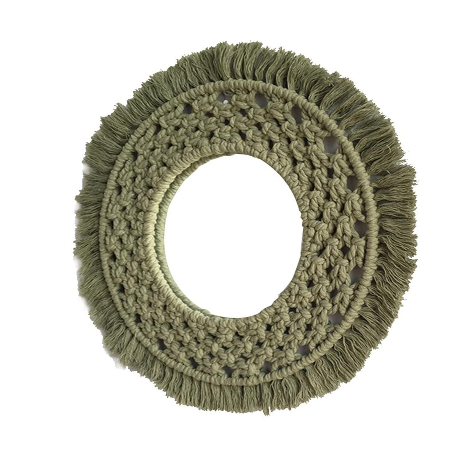 XIUDERJDJHH Handmade Macrame Wall Mirror - Boho Hanging Dressing Mirror for Bedroom, Living Room & Corridor - Home Decor Essentials for Vanity, Makeup & Interior Design