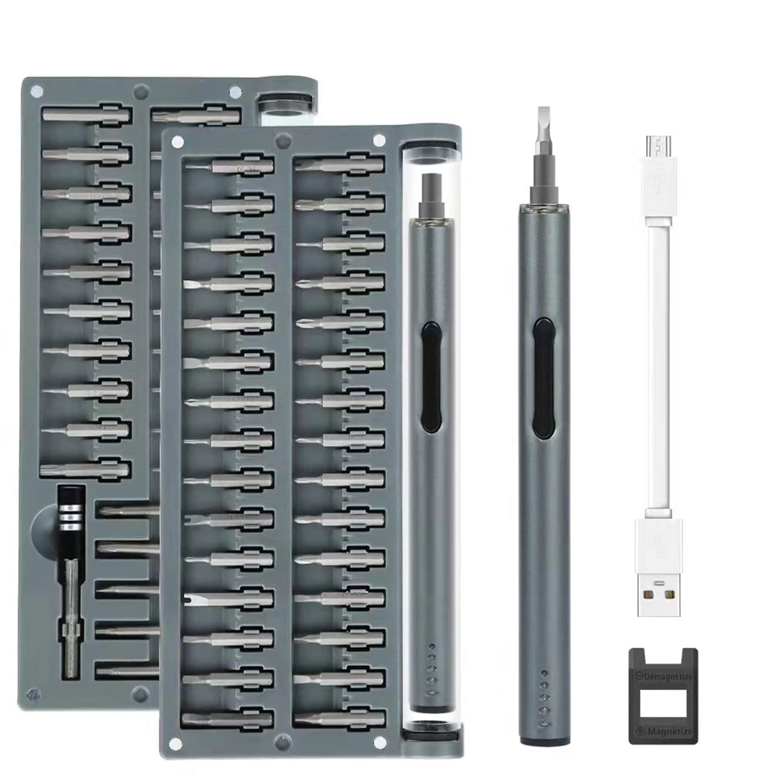 YONTYEQ Mini Electric Screwdriver Set with 55 Precision Bits, LED Light & Magnetic Mat - Portable Repair Tool Kit for Phone, Watch, Camera, Laptop - Perfect for DIY, Electronics Repair & Home Maintenance