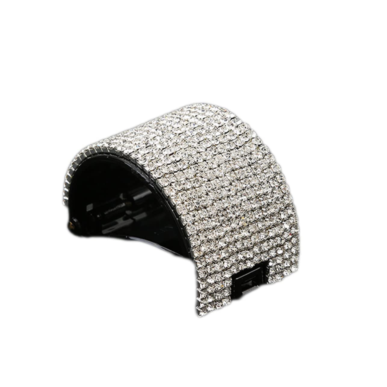 Beavorty Rhinestone Crystal Hair Clips - Elegant Barrettes & Ponytail Holders for Women, Hair Accessories for Wedding, Party & Daily Use - Black Sparkly Hairpins for Hairstyling & Hair Dryer Styling