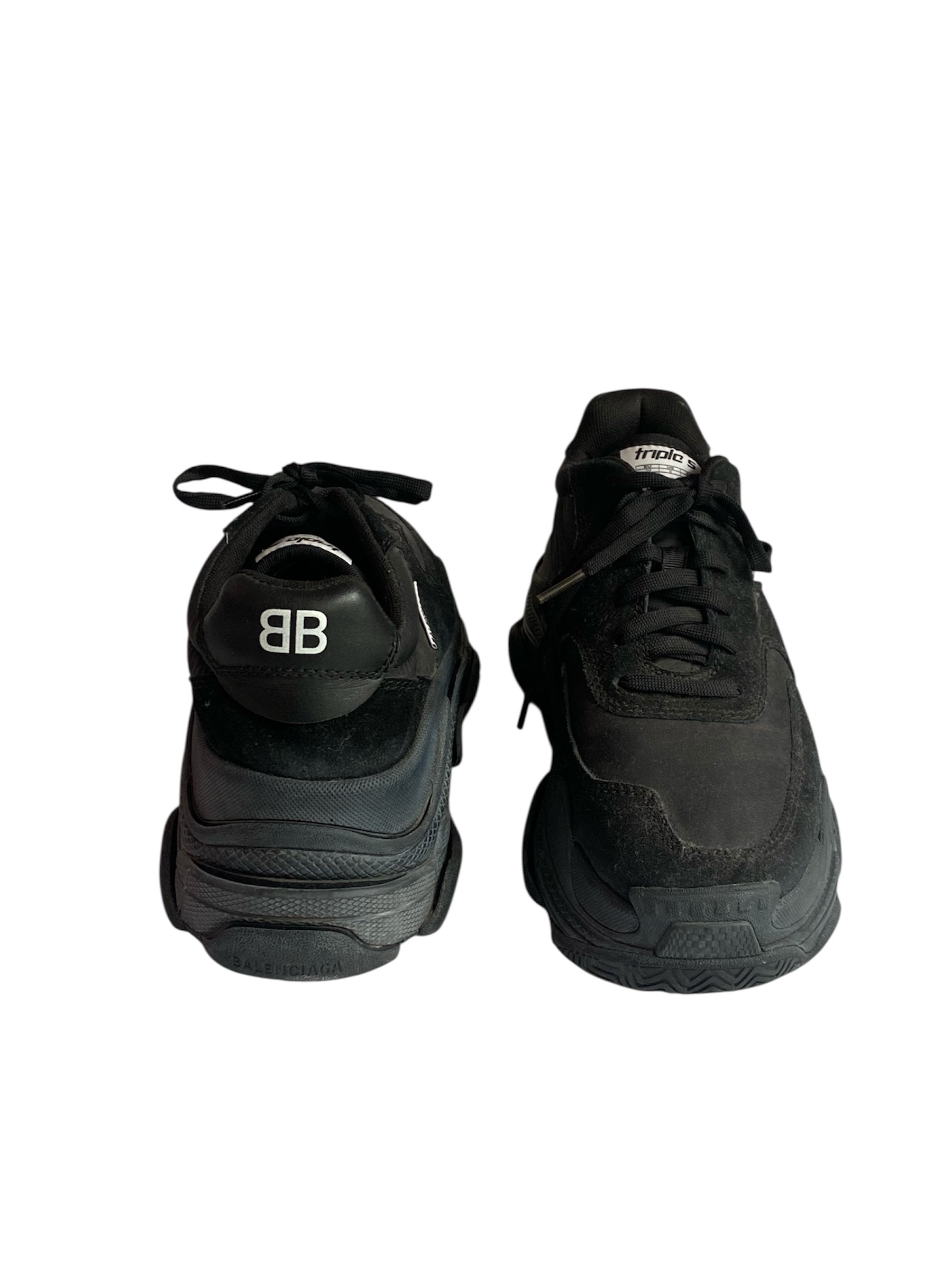 Balenciaga Triple S Sneakers in Black - Size US 9 | Chunky Dad Shoes for Men & Women | Perfect for Streetwear, Casual Outfits & Fashion Statements