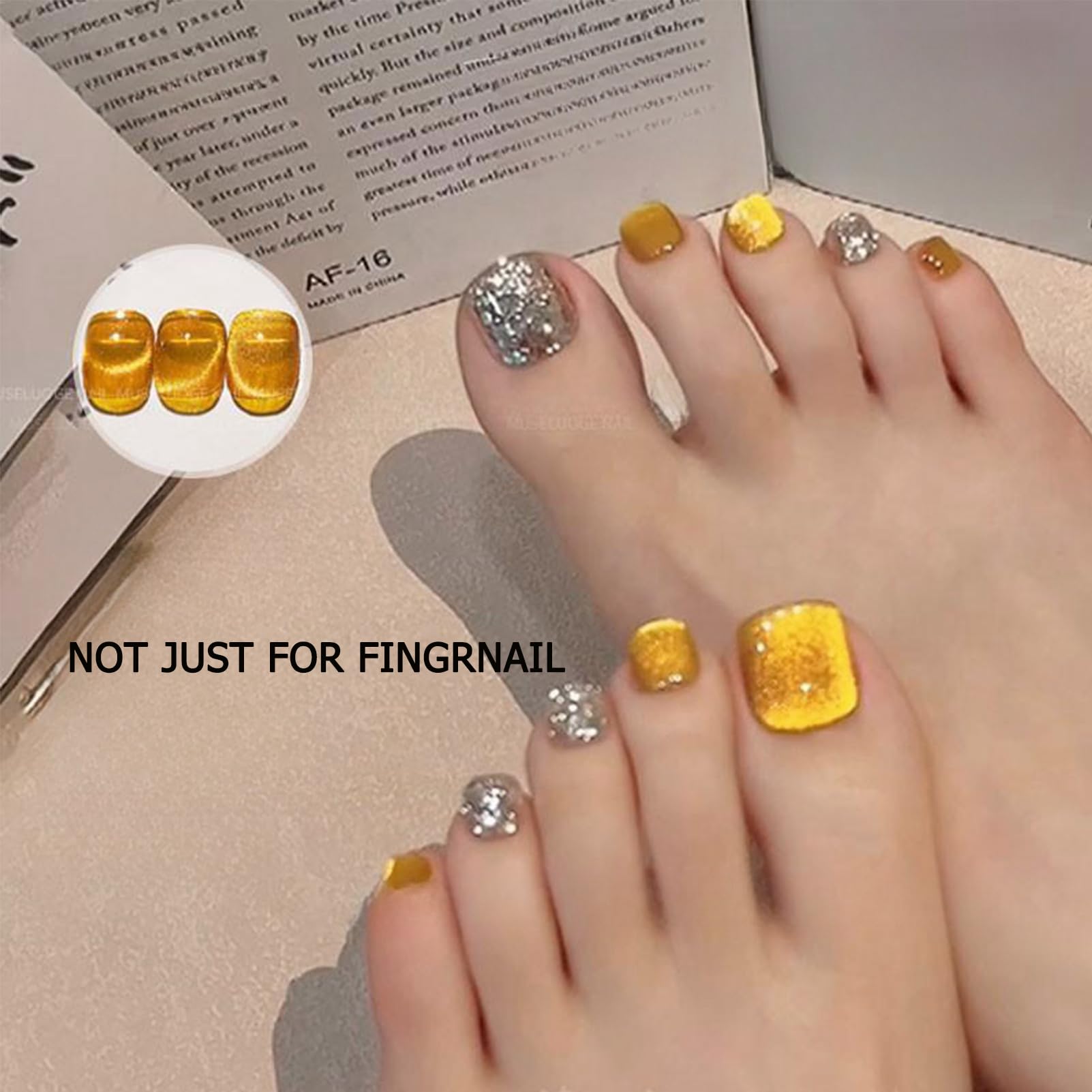 Magnetic Gold Cat Eye Gel Nail Polish - Long Lasting Shiny Reflective UV Gel Polish for Women - 10ML Gold Glitter Nail Art Design - Perfect for Parties, Weddings & Special Occasions