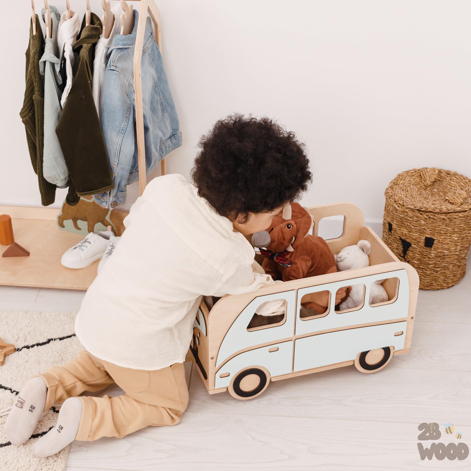 Personalized Wooden Toy Box with Wheels - Kids Toy Storage Organizer for Boys & Girls - Nursery & Playroom Furniture - Baby Room Decor & Book Storage - Perfect Birthday & Christmas Gift for Toddlers (Ideal for Playrooms, Bedrooms & Daycare Centers)