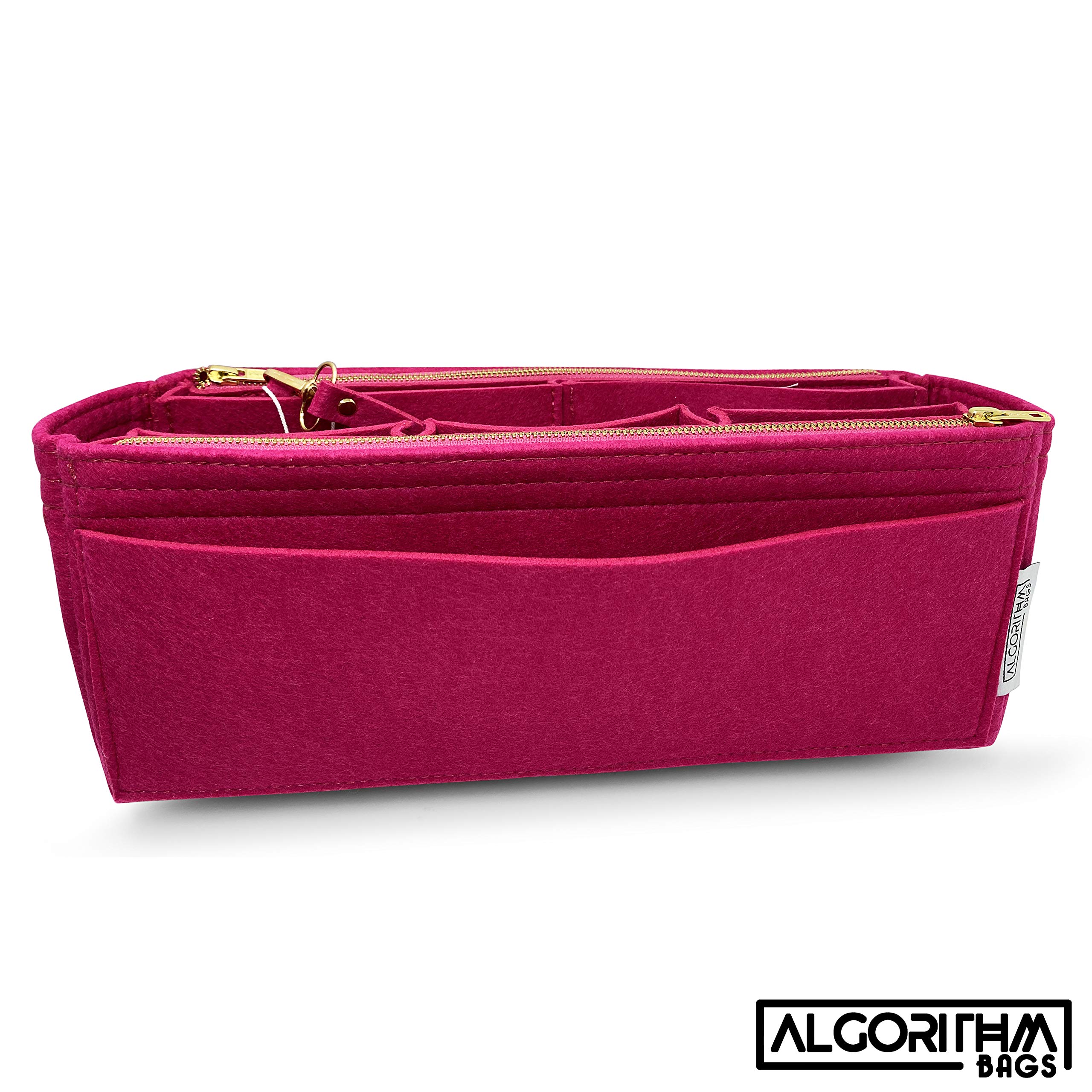 LV Graceful Purse Organizer Insert with Zippers - 3mm Felt Liner Divider Protector for Louis Vuitton Bags (Peony, PM Size) | Perfect for Travel, Work & Daily Use to Keep Your Designer Handbag Organized