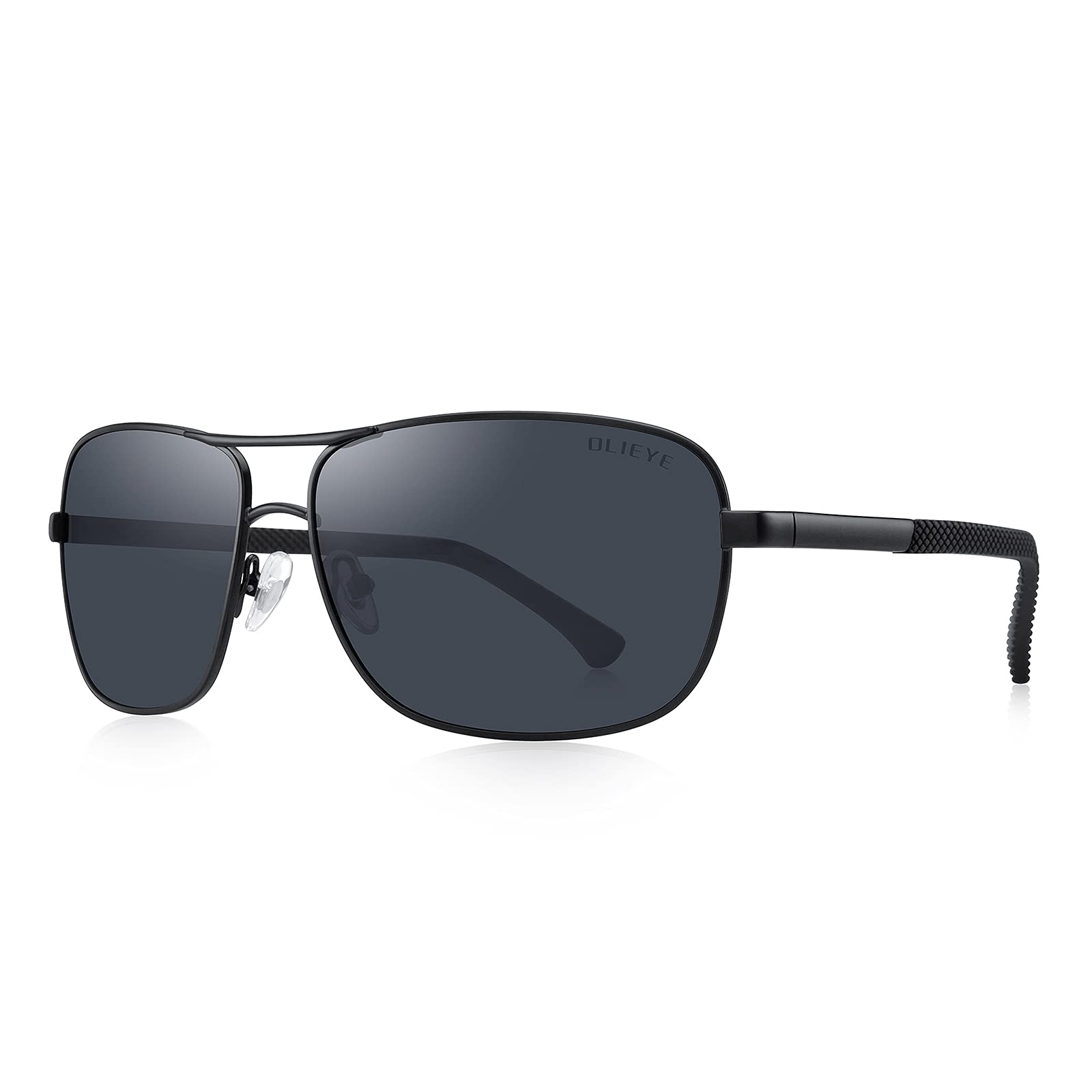 OLIEYE Men's Classic Rectangle Polarized Sunglasses - HD UV400 Protection, TR90 Frame for Driving & Outdoor Activities | Fashionable & Durable Sun Glasses for Men