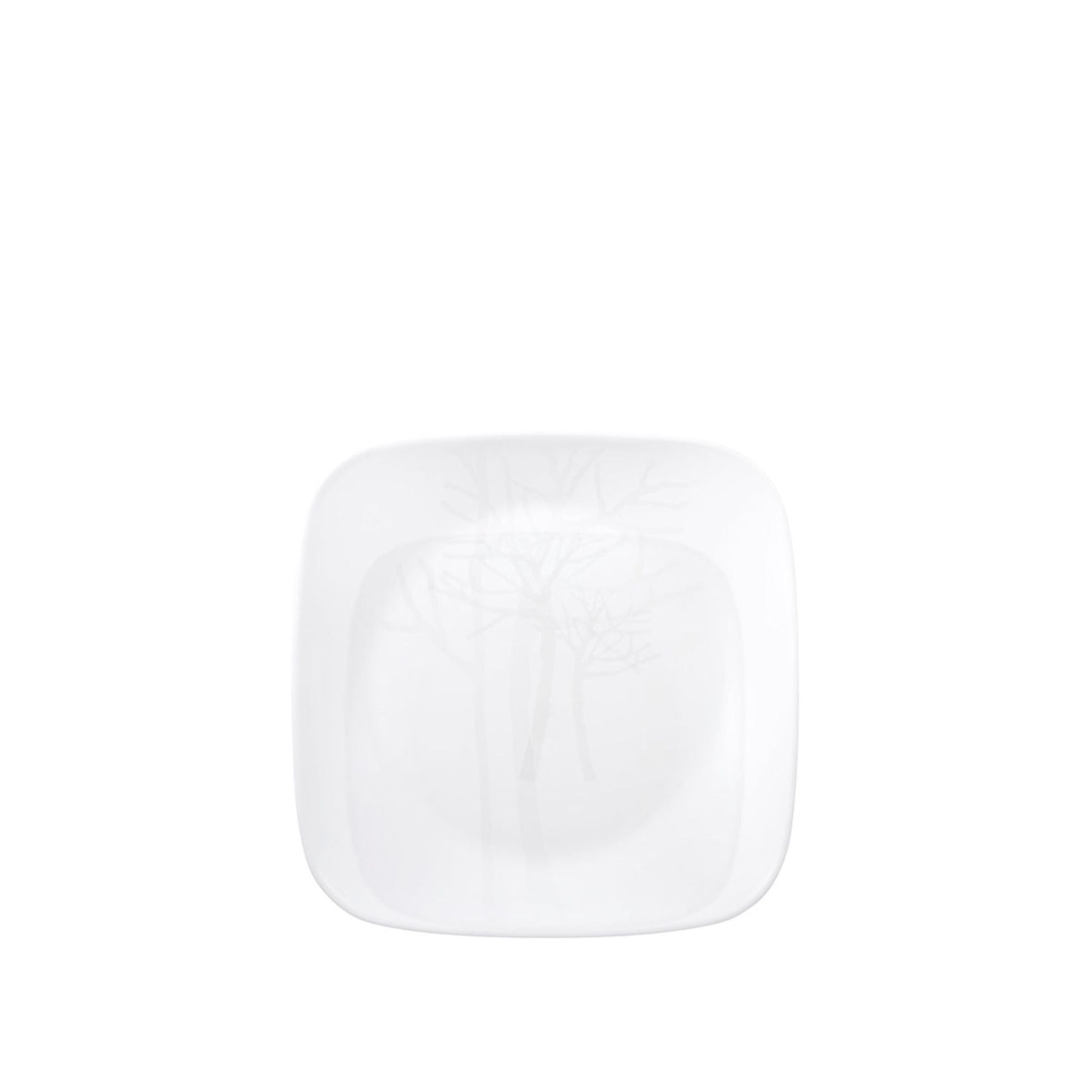 Corelle Square Round Luncheon Plate Set - Frost White Dinner Plates (Set of 4) - Durable Vitrelle Glass for Everyday Use, Microwave & Dishwasher Safe - Perfect for Family Meals, Parties & Restaurant Serving