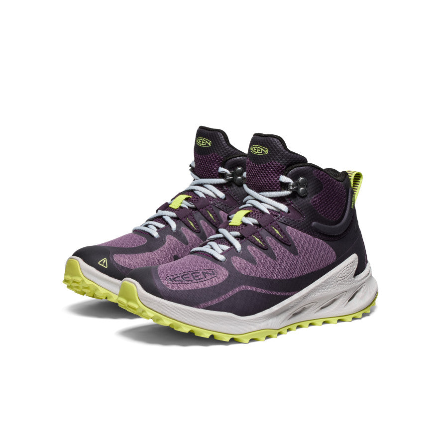 Women's Zionic Waterproof Hiking Boots - Black Plum/Daiquiri Green | Lightweight & Durable for Outdoor Adventures, Trail Walking & Camping
