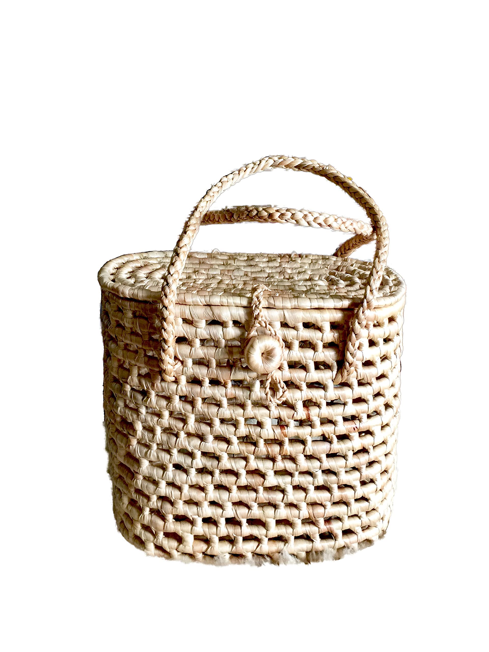 Stylish Handwoven Straw Tote Bag with Top Handles - Eco-Friendly Summer Beach Bag for Women, Perfect for Shopping, Market & Picnic Use
