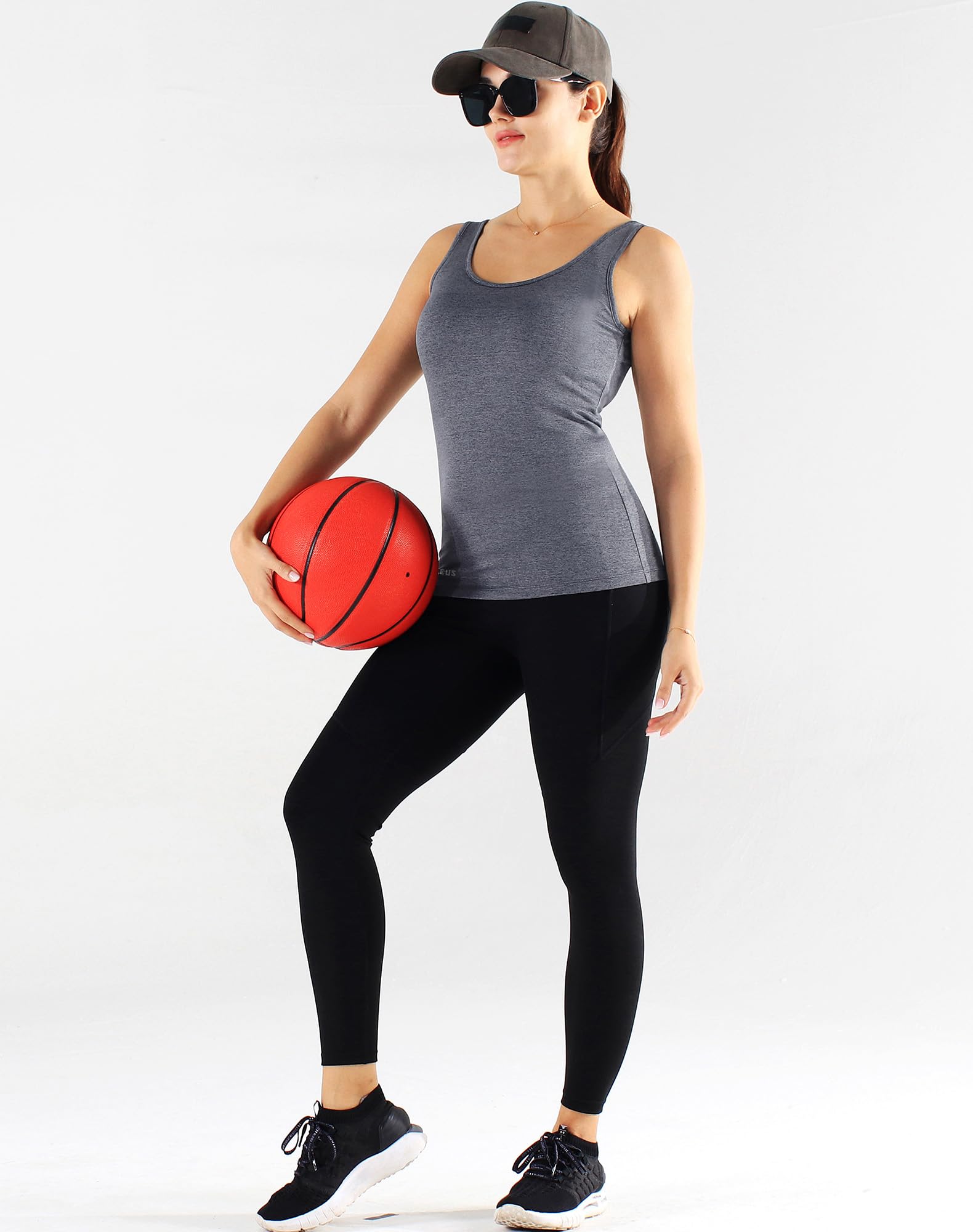 NELEUS Women's 3 Pack Seamless Compression Tank Tops - Yoga Sports Bras with Removable Cups for Running, Workout & Gym - Moisture Wicking Athletic Shirts for Active Women