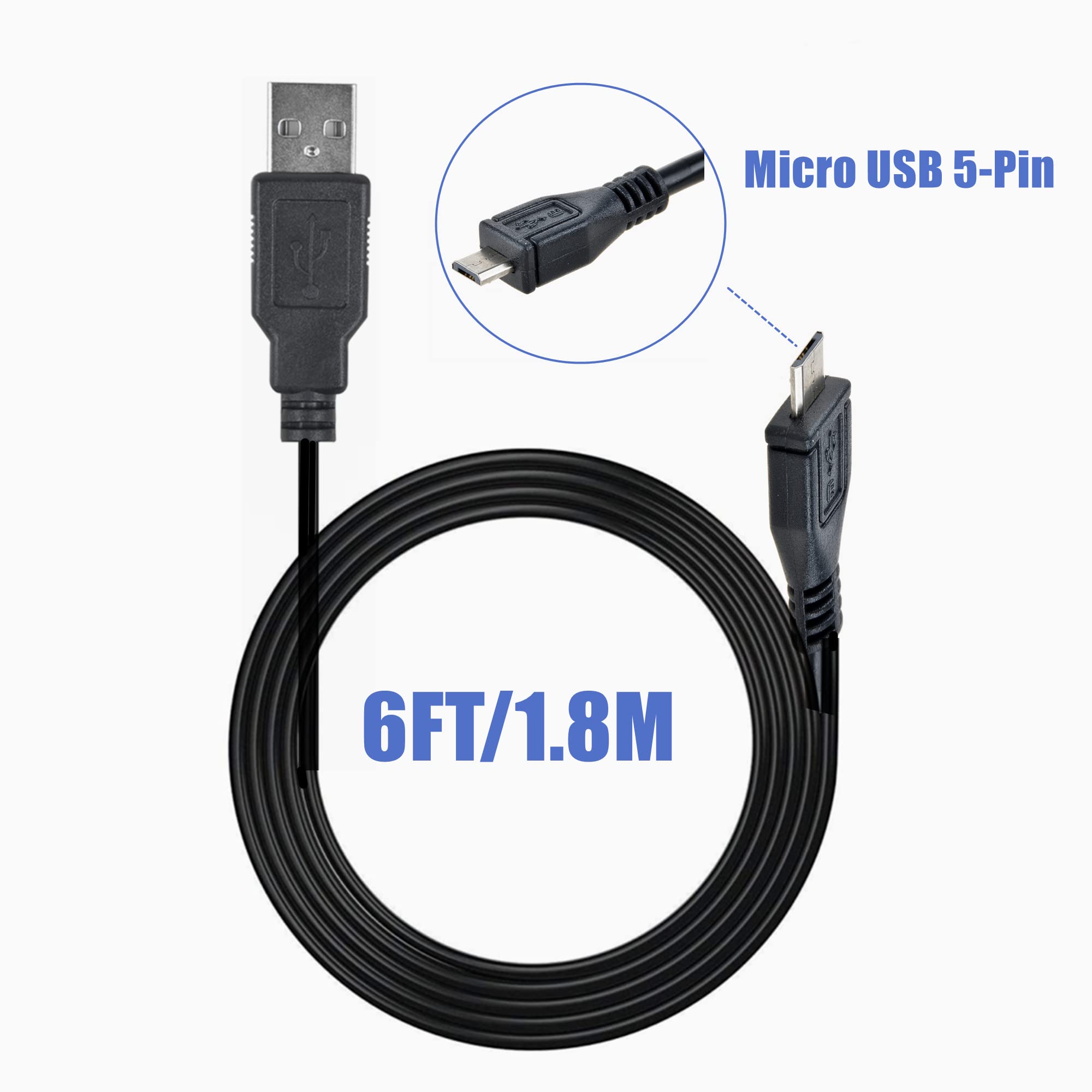6ft USB Charging Cable for Echo Auto Smart Speaker | Fast Charging Cord Compatible with Alexa Car Accessories | Perfect for Road Trips & Hands-Free Driving