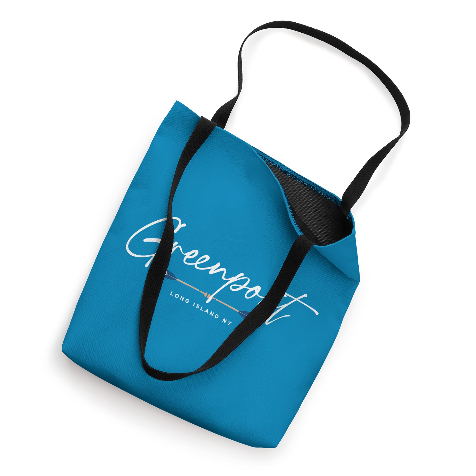 Greenport Long Island NY Oars Graphic Tote Bag - Stylish Canvas Beach Bag for Shopping, Travel & Daily Use