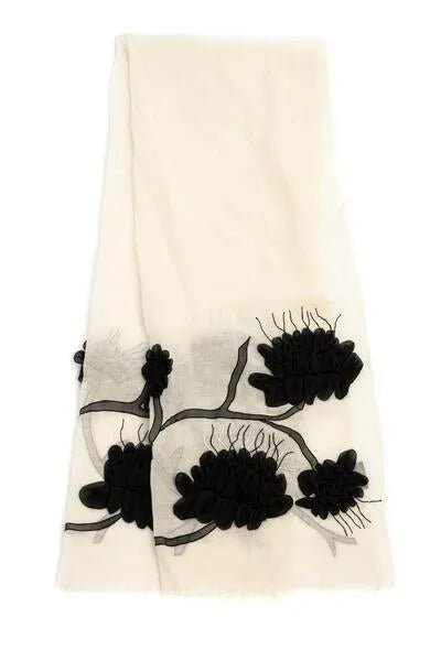 Stylish Embellished Abstract Floral Scarf - Elegant Fashion Accessory for Women | Perfect for Parties, Weddings & Everyday Wear