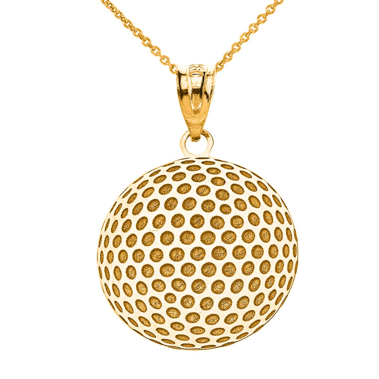 10k Yellow Gold Personalized Golf Ball Pendant Necklace - Custom Name Engraved - Perfect Gift for Golf Lovers & Sports Enthusiasts - Ideal for Birthdays, Anniversaries & Father's Day