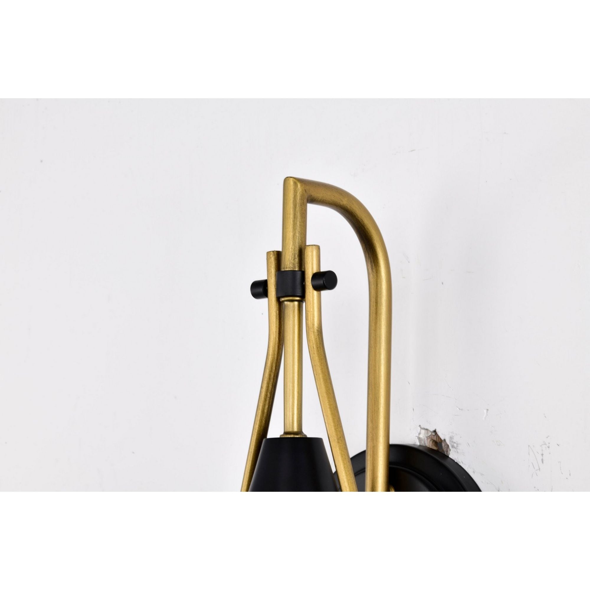 Admiral 15 Inch Wall Sconce Light Fixture - Matte Black & Natural Brass Finish - Perfect for Bedroom, Living Room, and Hallway Lighting
