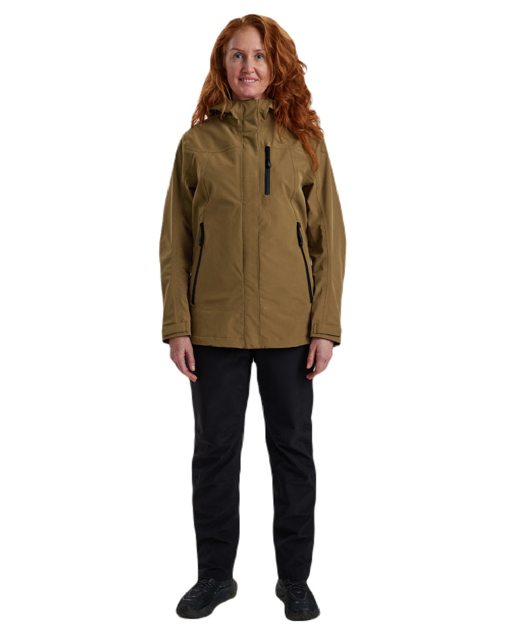 Deerhunter Women's Sarek Waterproof Hooded Shell Jacket - Lightweight Windproof Raincoat for Hiking, Camping & Outdoor Adventures