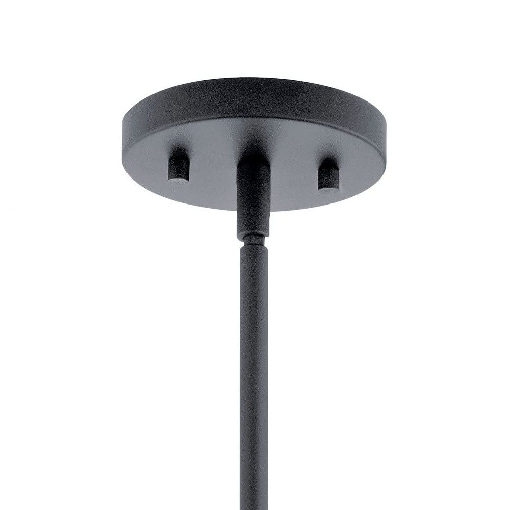 1 Light Contemporary Minimalist Mini Pendant Light Fixture with Clear Glass Shade - Black Modern Hanging Lamp for Kitchen Island, Dining Room, Bedroom or Entryway Lighting