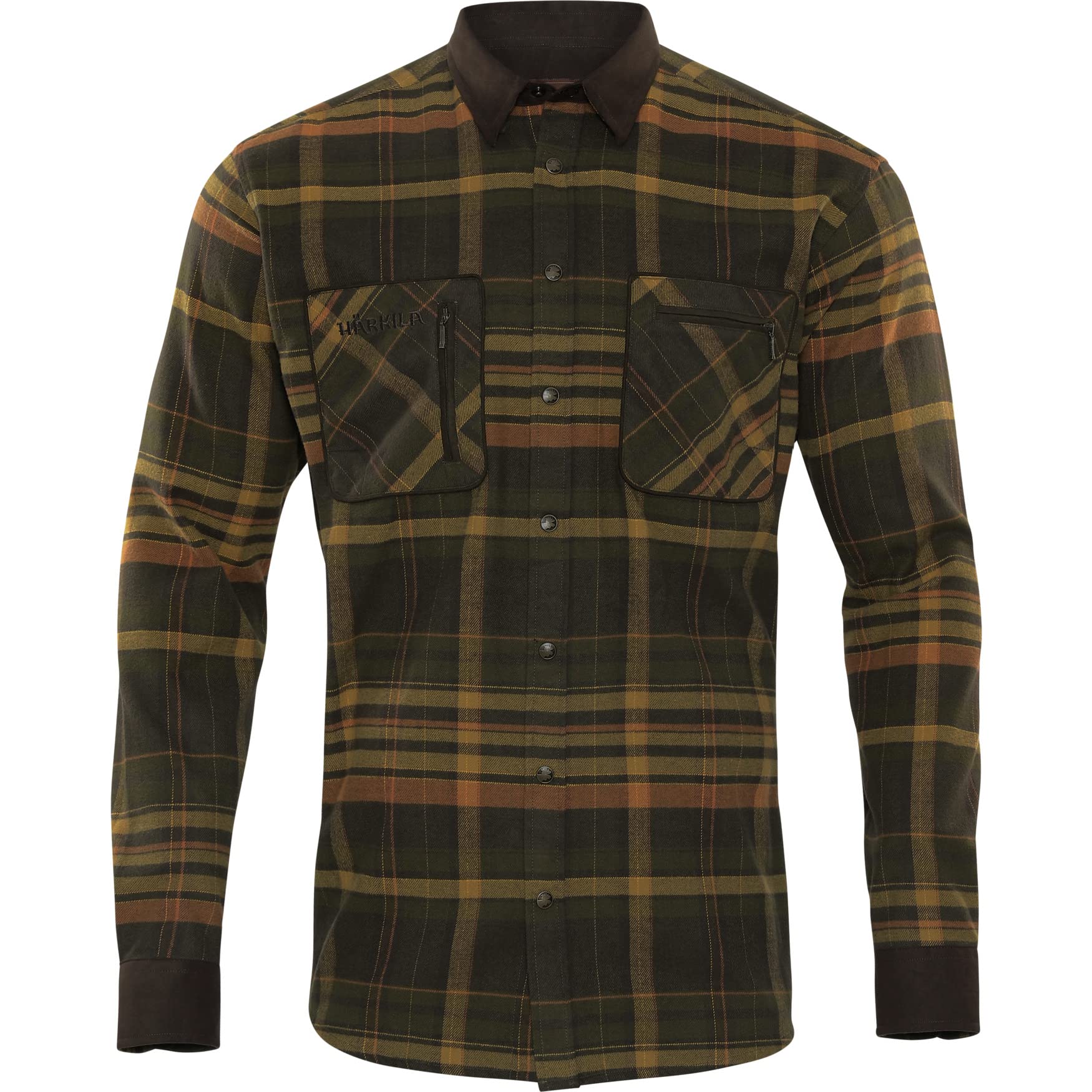 Men's Pajala Shirt - Comfortable Green & Brown Plaid Flannel Shirt - Size Large - Perfect for Camping, Hiking and Outdoor Adventures