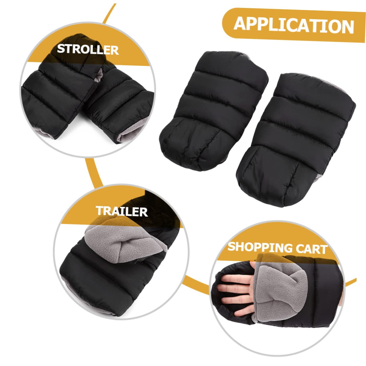 VICASKY 5 Pairs Winter Baby Stroller Gloves - Soft Handle Covers for Strollers & Prams - Universal Fit for Most Standard Models - Keep Hands Warm During Cold Weather Walks & Outdoor Activities