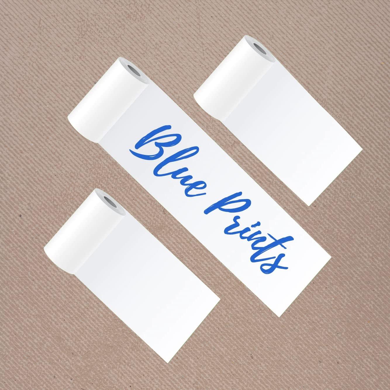 Poooliprint 3 Rolls 57mm Blue Thermal Paper for Poooli Pocket Printer - Compatible with Receipt Printing, Label Making & Craft Projects (White Background)