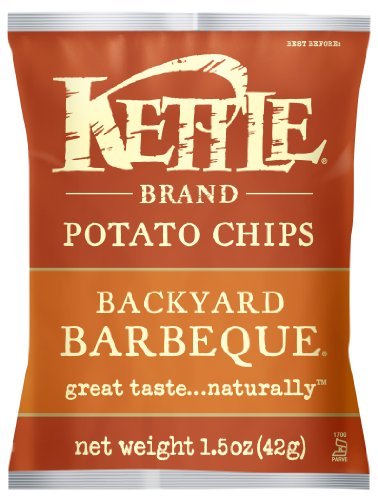 Kettle Brand Backyard Barbeque Potato Chips - 1.5oz Bags (Pack of 24) | Crunchy Snacks for Parties, Picnics & Game Day Gatherings