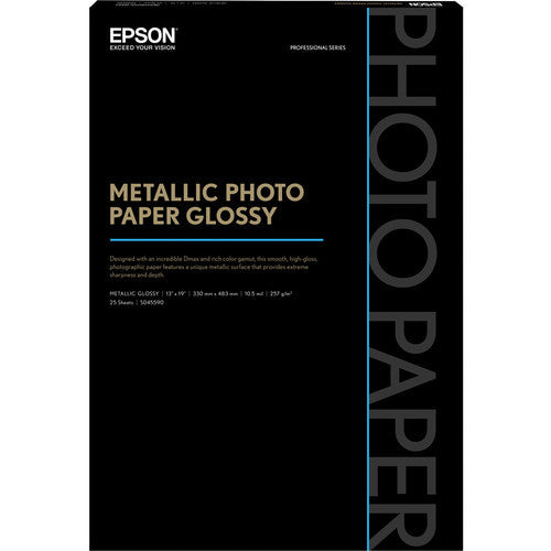 Epson Premium Metallic Photo Paper Glossy 13x19 Inches - 25 Sheets Pack for Professional Photography, Art Prints & Home Decor